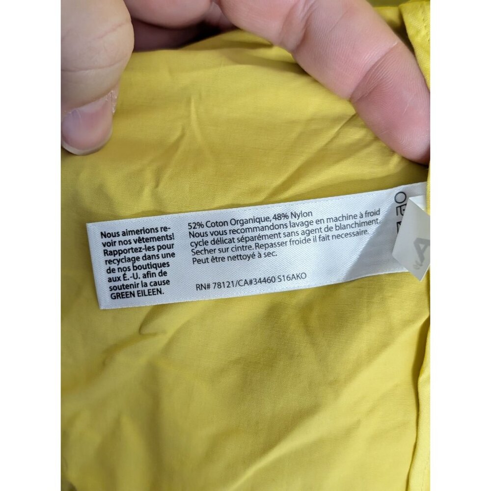 Eileen Fisher Citrn Hooded Anorak Coat 1X Lightweight Organic Cotton/Nylon Rain - Picture 5 of 16